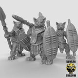 Leema Spear and shield Miniature | Set of 3 - Tabletop RPG & D&D miniature. Perfect for wargaming & collectors