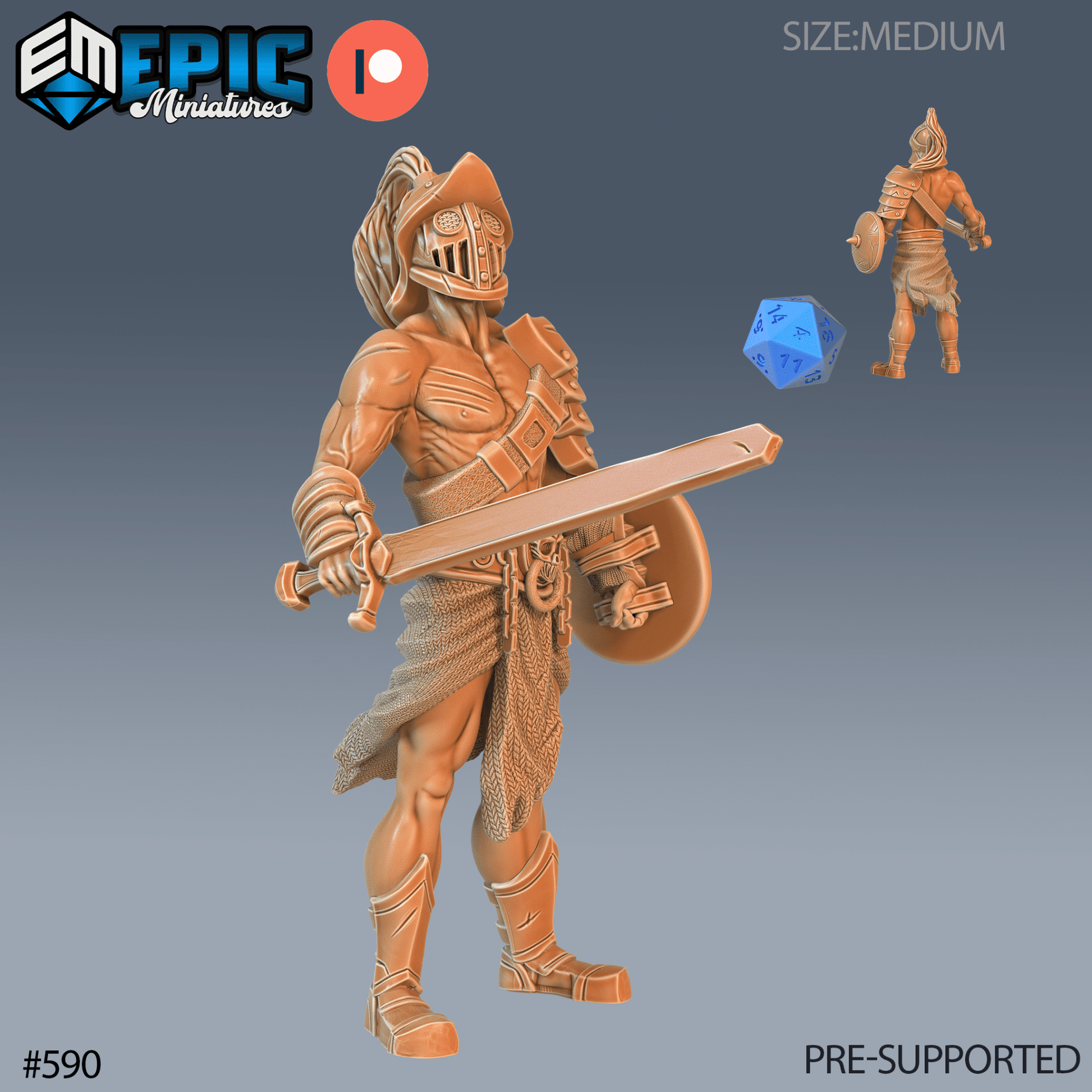 Legendary Gladiator Miniature - A - 28mm