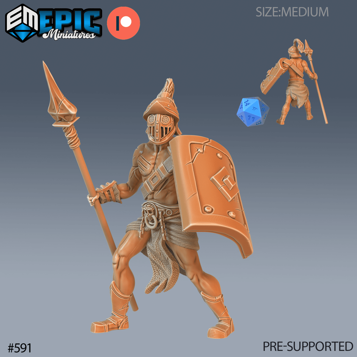 Legendary Gladiator Miniature - B - 28mm