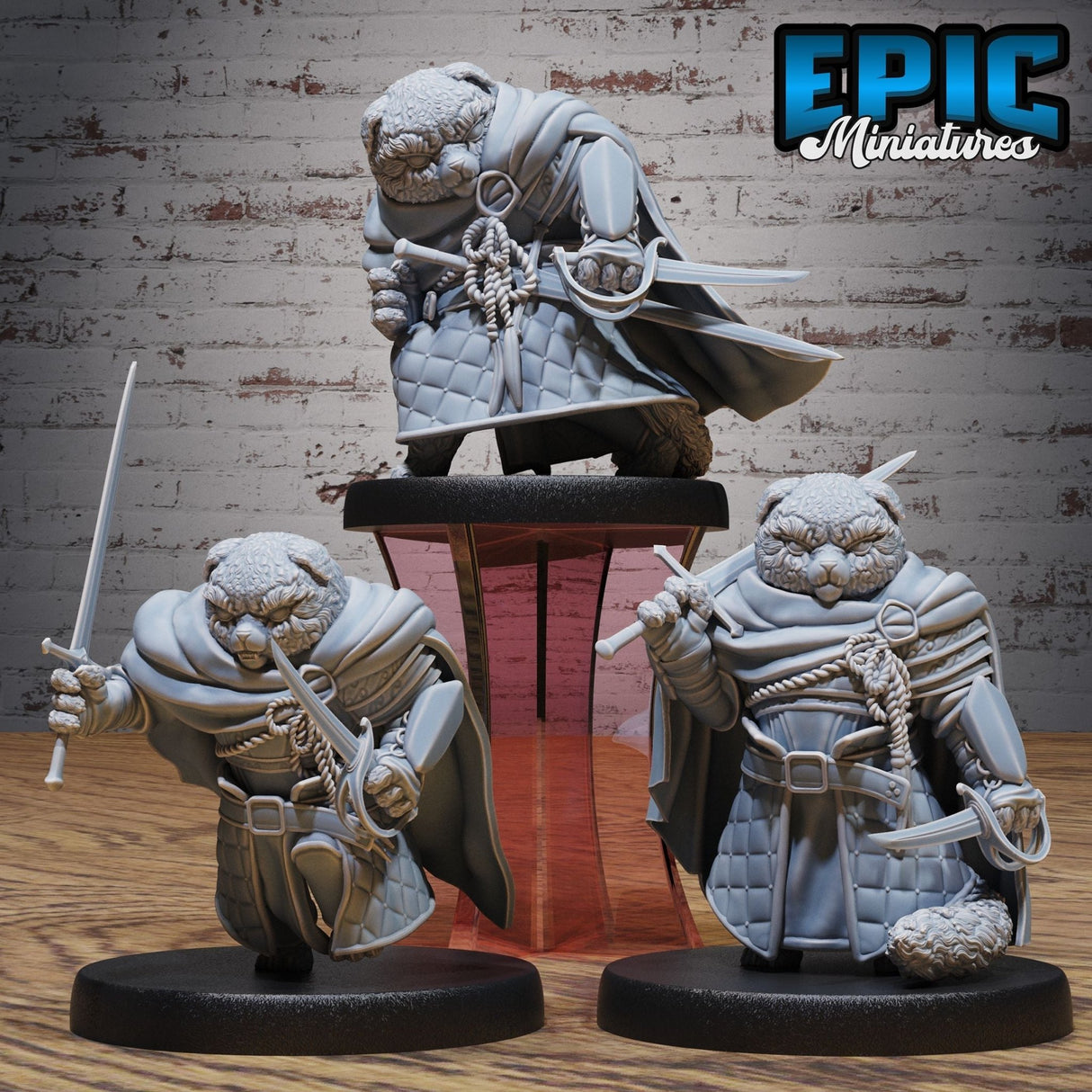 Legendary Teddy Knight Miniature | Set of 3 - Tabletop RPG & D&D miniature. Perfect for wargaming & collectors