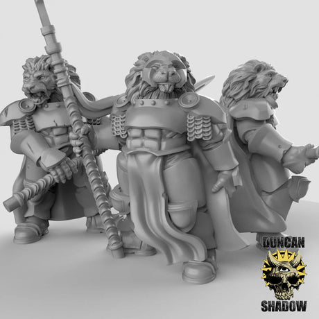 Leonin Fighter Miniature | Set of 3 - Tabletop RPG & D&D miniature. Perfect for wargaming & collectors