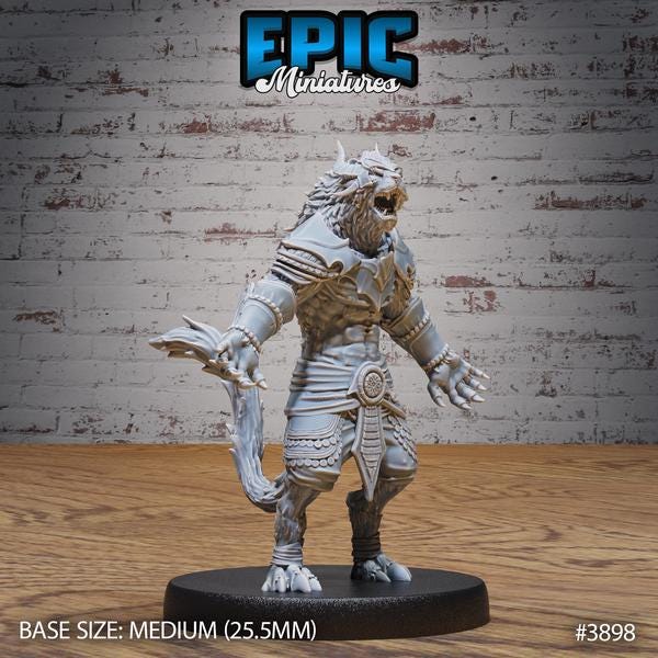 Leonin, Rakshasa Miniature | 3898 - Tabletop RPG & D&D miniature. Perfect for wargaming & collectors