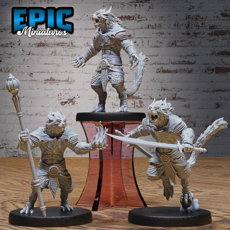 Leonin, Rakshasa Miniature | Full Set All Models - Tabletop RPG & D&D miniature. Perfect for wargaming & collectors