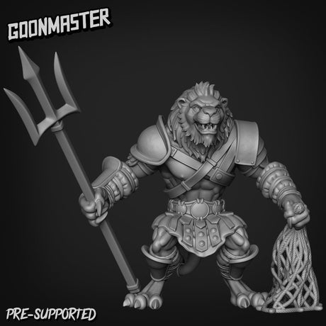 Leonin Warrior Miniature | E - Tabletop RPG & D&D miniature. Perfect for wargaming & collectors