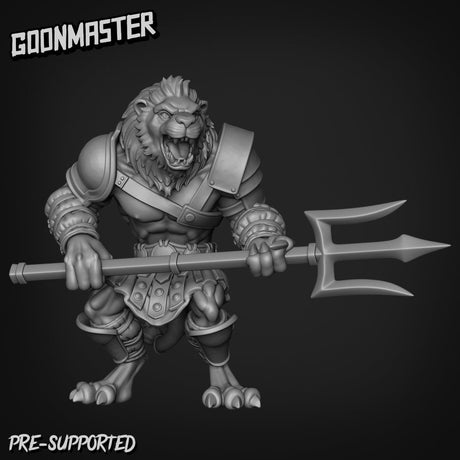 Leonin Warrior Miniature | F - Tabletop RPG & D&D miniature. Perfect for wargaming & collectors