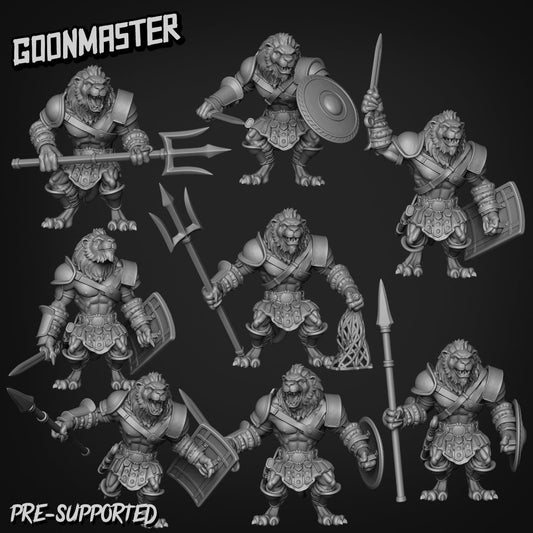 Leonin Warrior Miniature - set of 8 - 28mm