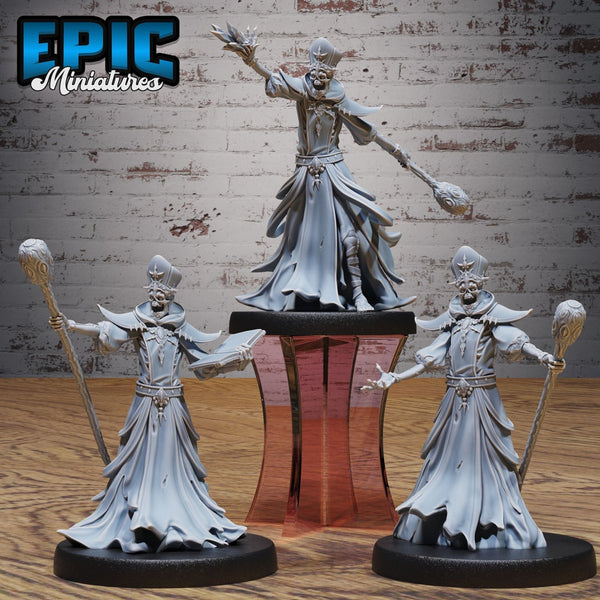 Lich Summoner Miniature | Set of 3 - Tabletop RPG & D&D miniature. Perfect for wargaming & collectors