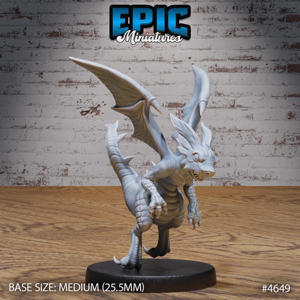 Light Dragon Miniature | 4649 - Tabletop RPG & D&D miniature. Perfect for wargaming & collectors