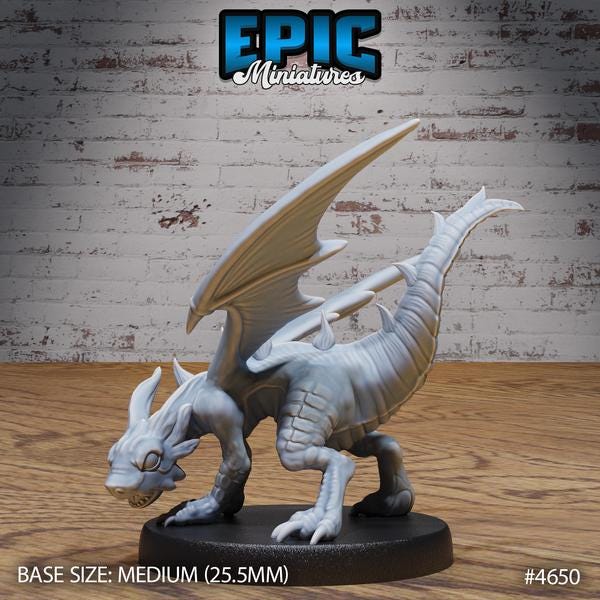 Light Dragon Miniature | 4650 - Tabletop RPG & D&D miniature. Perfect for wargaming & collectors