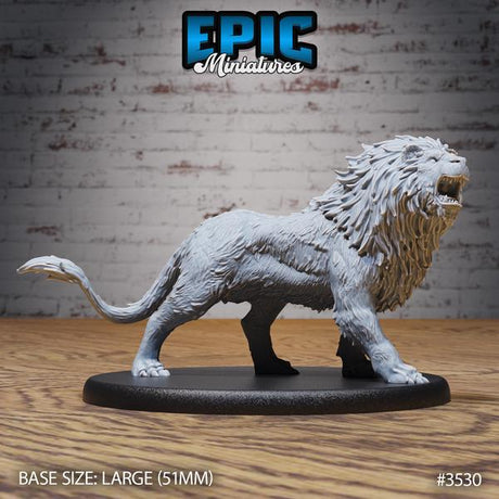 Lion Miniature | 3530 - Tabletop RPG & D&D miniature. Perfect for wargaming & collectors