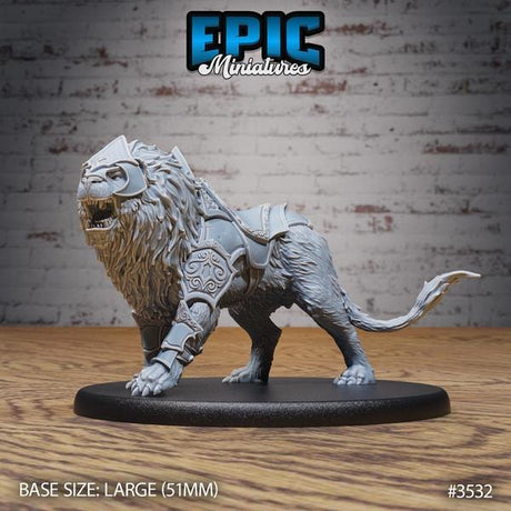 Lion Miniature | 3532 - Tabletop RPG & D&D miniature. Perfect for wargaming & collectors