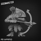 Lizard Folk Arhers Miniature | E - Tabletop RPG & D&D miniature. Perfect for wargaming & collectors