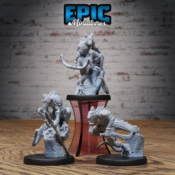 Lizard Folk Assassins Miniature | Set of 3 - Tabletop RPG & D&D miniature. Perfect for wargaming & collectors