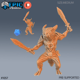 Lizard Folk Miniature set | C - Tabletop RPG & D&D miniature. Perfect for wargaming & collectors