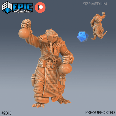 Lizard Folk Fighter Miniature | C - Tabletop RPG & D&D miniature. Perfect for wargaming & collectors