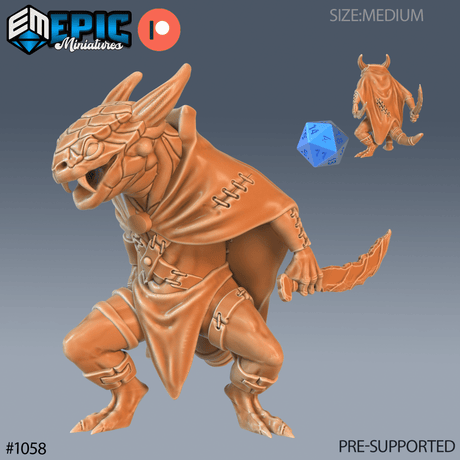 Lizard Folk Miniature set | F - Tabletop RPG & D&D miniature. Perfect for wargaming & collectors