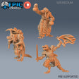 Lizard Folk Fighter Miniature | Set of 3 - Tabletop RPG & D&D miniature. Perfect for wargaming & collectors