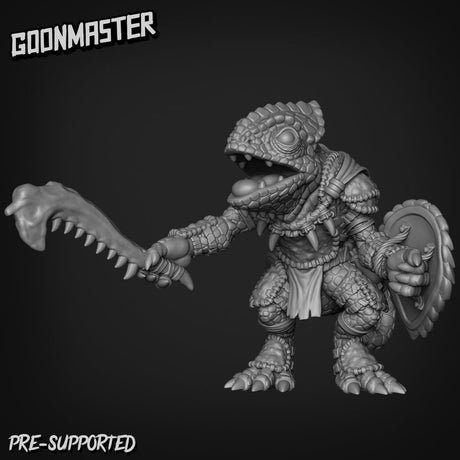 Lizard Folk Jungle Fighter Miniature | B - Tabletop RPG & D&D miniature. Perfect for wargaming & collectors