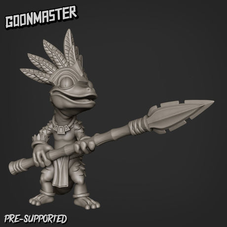 Lizard Folk Miniature | D - Tabletop RPG & D&D miniature. Perfect for wargaming & collectors