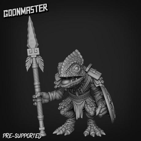 Lizard Folk Spearmen Miniature | A - Tabletop RPG & D&D miniature. Perfect for wargaming & collectors
