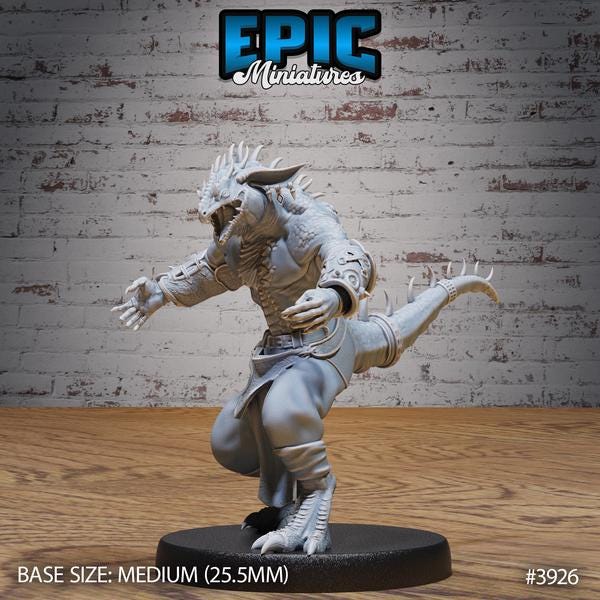 Lizard Folk Thug Miniature - 3926 - 32mm