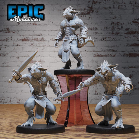 Lizard Folk Thug Miniature | Full Set All Models - Tabletop RPG & D&D miniature. Perfect for wargaming & collectors