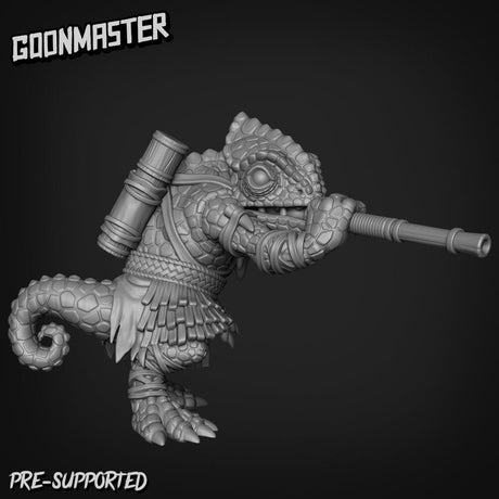 Lizard Folk Tracker Miniature | A - Tabletop RPG & D&D miniature. Perfect for wargaming & collectors