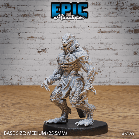 Lizardfolk Slave Miniature | A - Tabletop RPG & D&D miniature. Perfect for wargaming & collectors