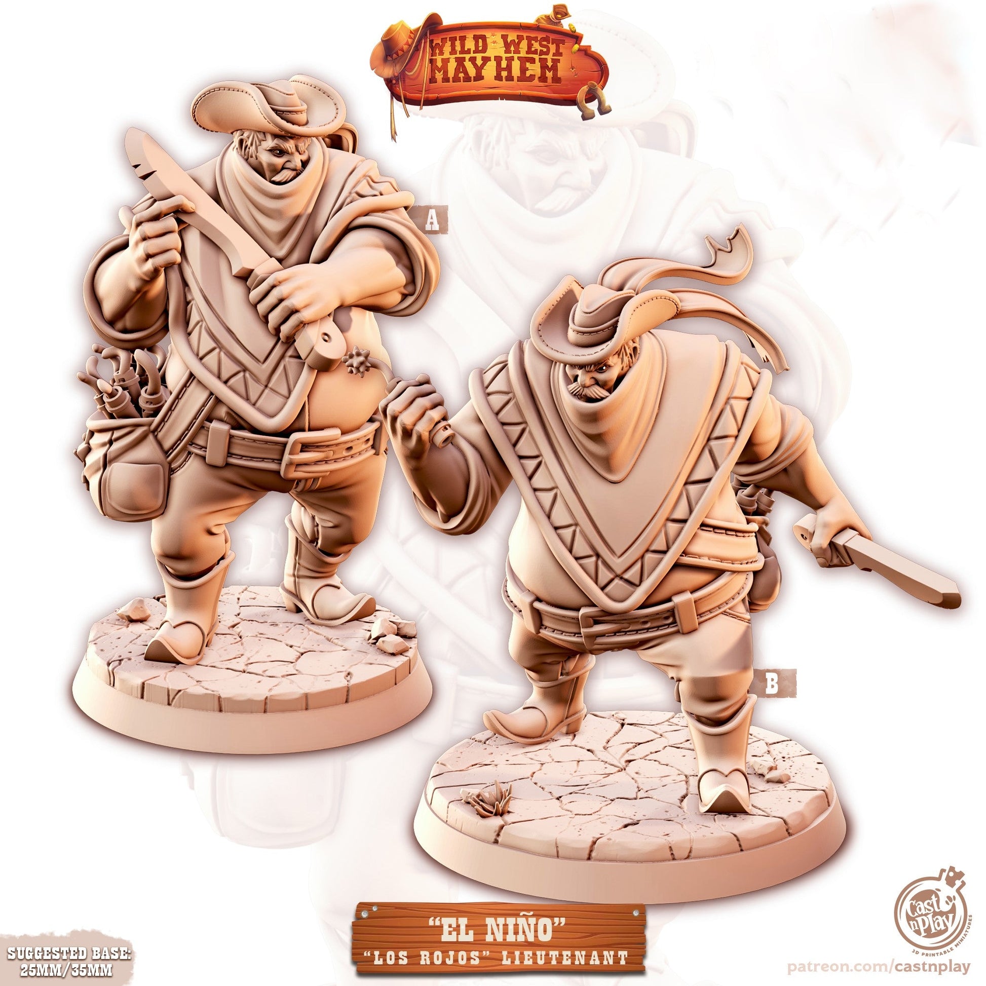 Los Rojos Lieutenant Miniature - Set of 2 - 28mm