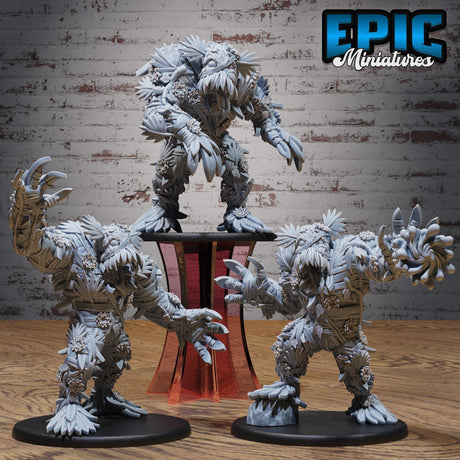 Lotus Golem Miniature | Set of 3 - Tabletop RPG & D&D miniature. Perfect for wargaming & collectors