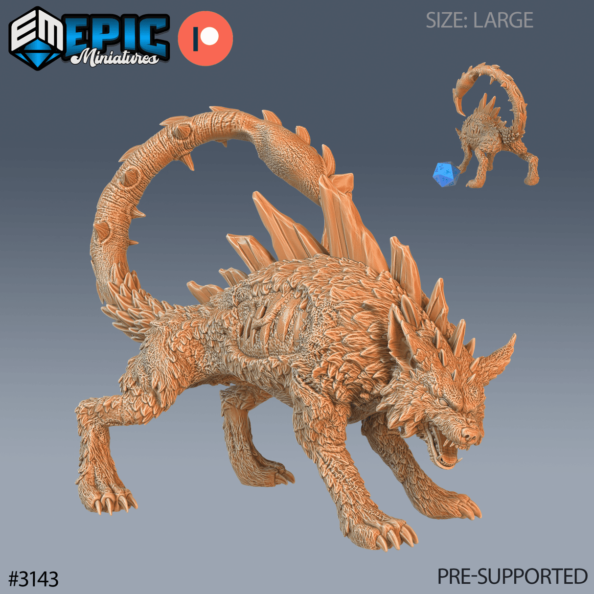 Lupion Wolf Miniature | A - Tabletop RPG & D&D miniature. Perfect for wargaming & collectors