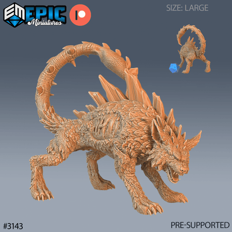 Lupion Wolf Miniature | A - Tabletop RPG & D&D miniature. Perfect for wargaming & collectors