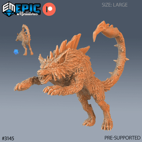 Lupion Wolf Miniature | C - Tabletop RPG & D&D miniature. Perfect for wargaming & collectors