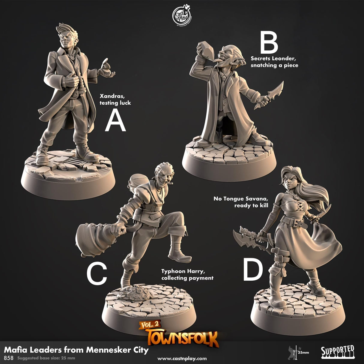 Mafia Leaders Miniature | A - Tabletop RPG & D&D miniature. Perfect for wargaming & collectors