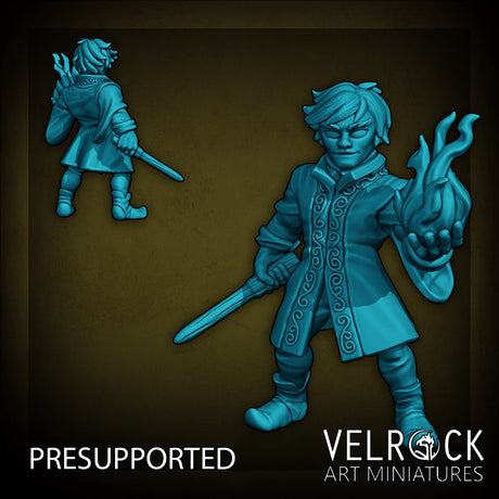 Mage Hero Player Miniature | C - Tabletop RPG & D&D miniature. Perfect for wargaming & collectors