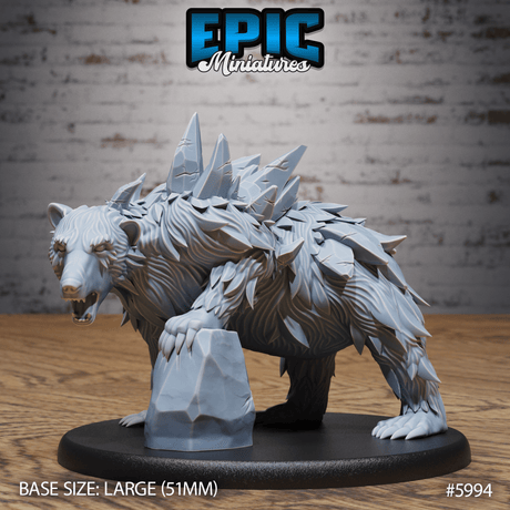 Magical Frost Bear Miniature | A - Tabletop RPG & D&D miniature. Perfect for wargaming & collectors