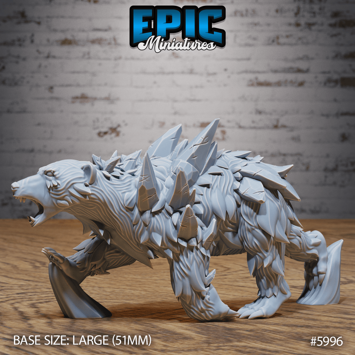 Magical Frost Bear Miniature | C - Tabletop RPG & D&D miniature. Perfect for wargaming & collectors