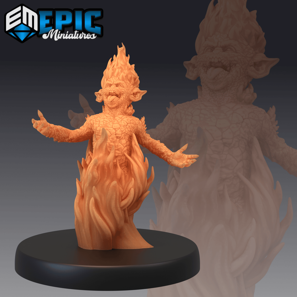 Magmin Devil Miniature | C - Tabletop RPG & D&D miniature. Perfect for wargaming & collectors