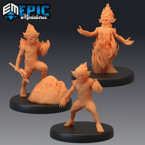 Magmin Devil Miniature | Set of 3 - Tabletop RPG & D&D miniature. Perfect for wargaming & collectors
