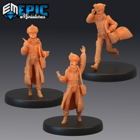 Mailboy NPC Miniature | Set of 3 - Tabletop RPG & D&D miniature. Perfect for wargaming & collectors