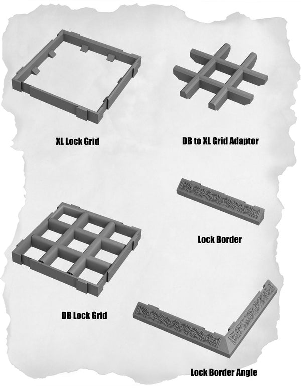 Main Structure blocks for Highlands tiles | XL Lock Grid - Tabletop RPG & D&D miniature. Perfect for wargaming & collectors