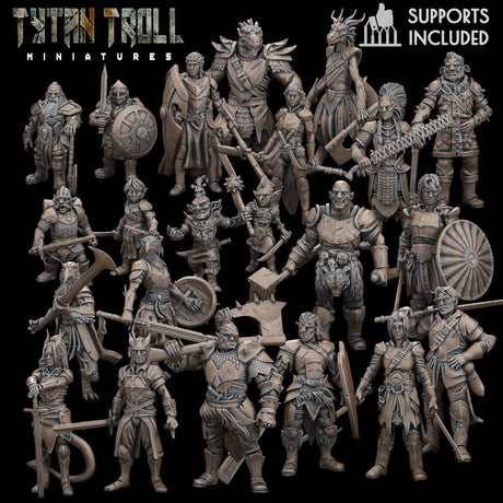 Male and Female Heros of the Races Miniature | Full Set All Models - Tabletop RPG & D&D miniature. Perfect for wargaming & collectors