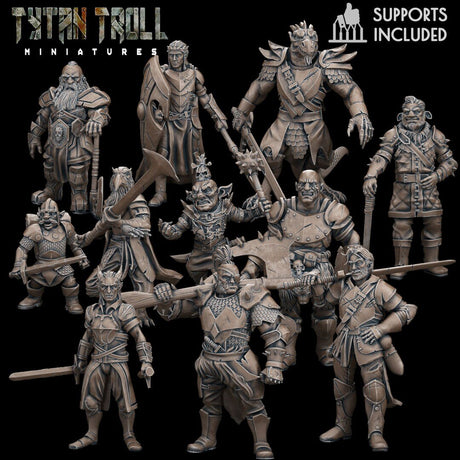 Male and Female Heros of the Races Miniature | Full Set All Models - Tabletop RPG & D&D miniature. Perfect for wargaming & collectors