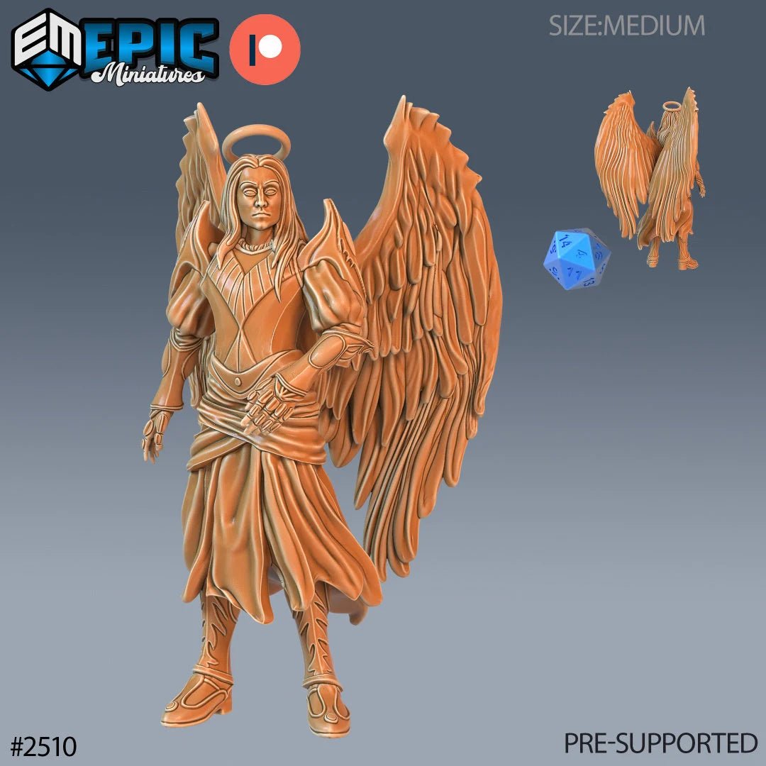 Male Angel Miniature | A - Tabletop RPG & D&D miniature. Perfect for wargaming & collectors