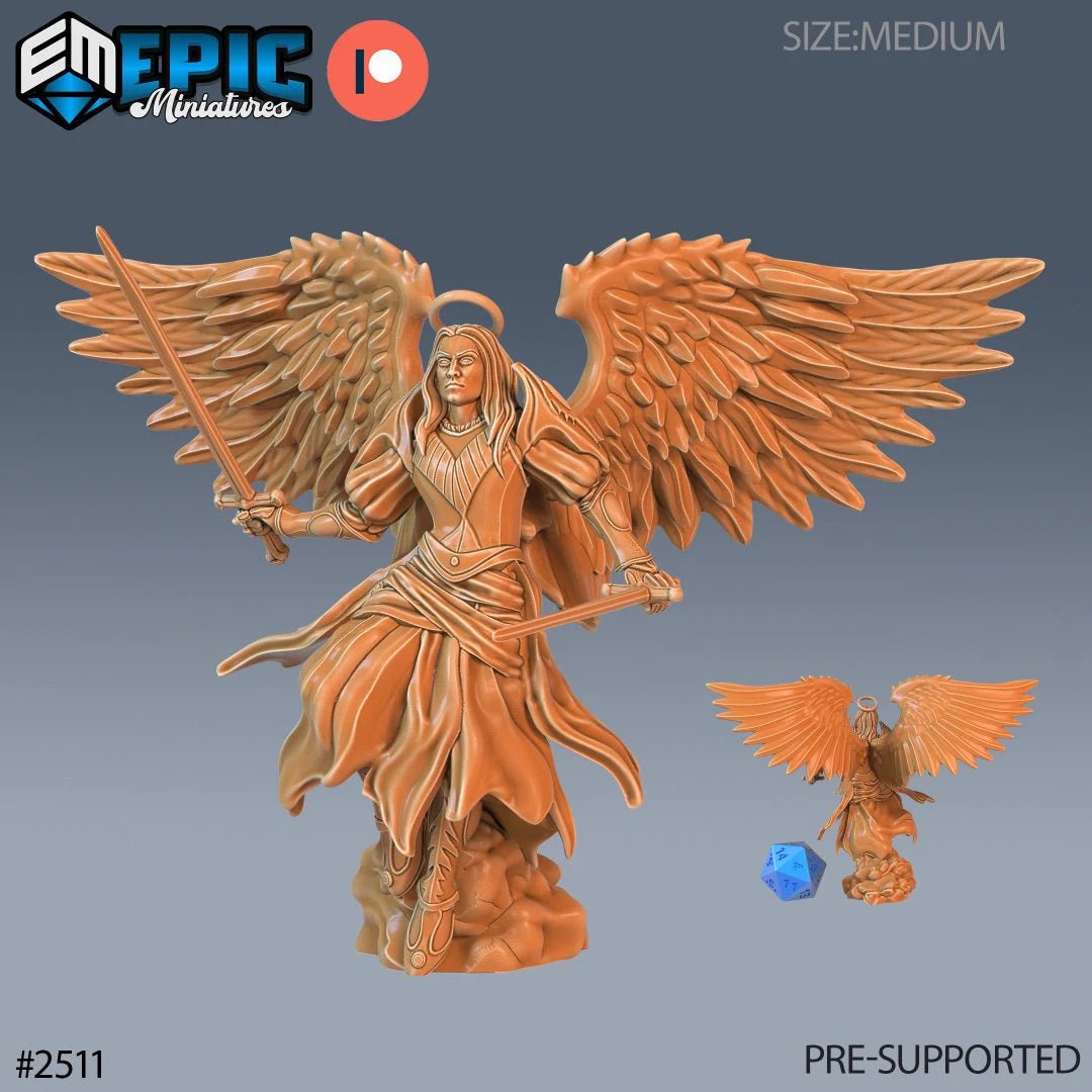 Male Angel Miniature | B - Tabletop RPG & D&D miniature. Perfect for wargaming & collectors
