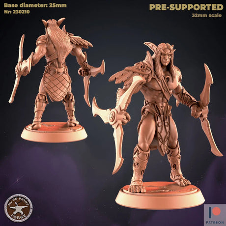 Male Druid Elf Miniature | B - Tabletop RPG & D&D miniature. Perfect for wargaming & collectors