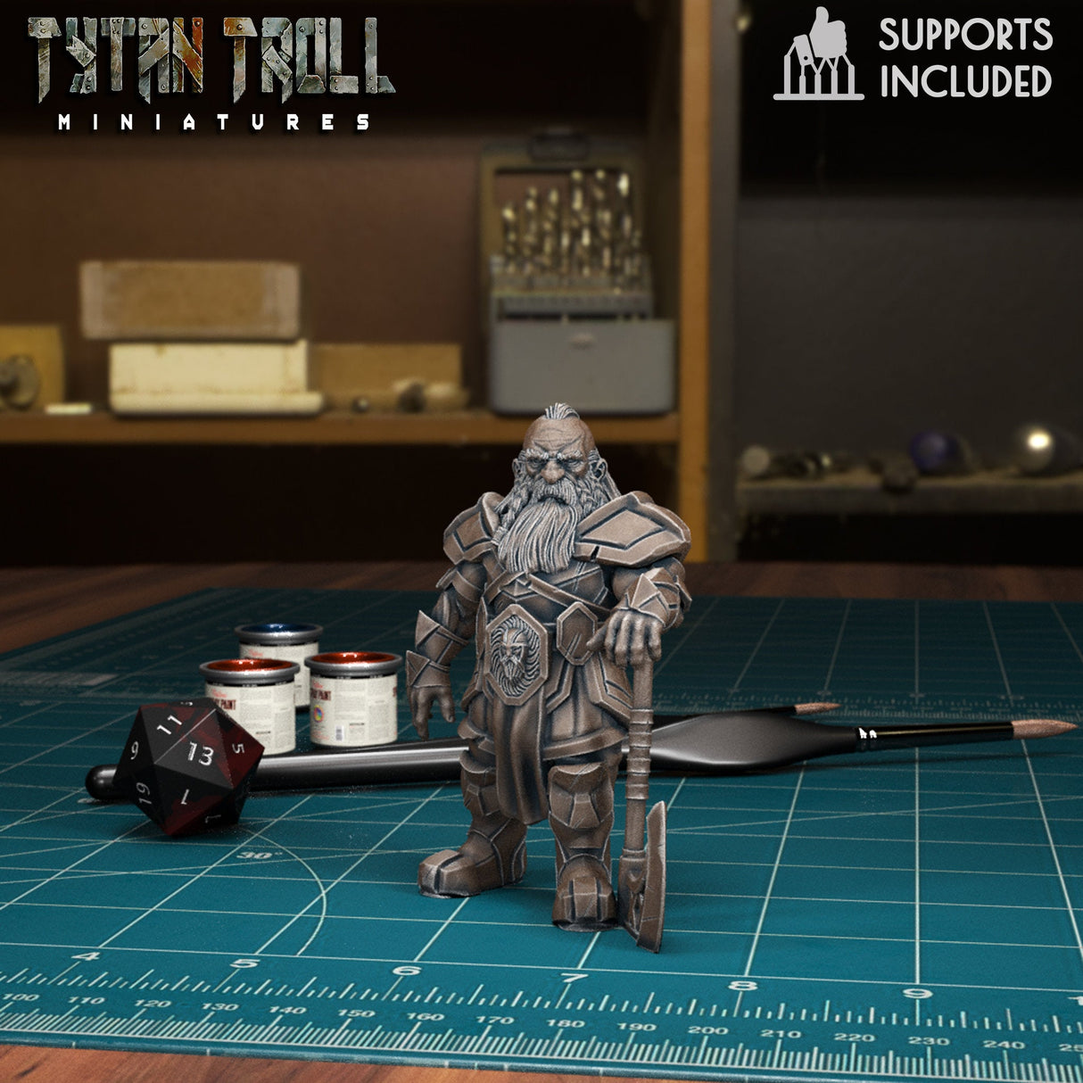 Male Heros of the Races Miniature | Dwarf - Tabletop RPG & D&D miniature. Perfect for wargaming & collectors