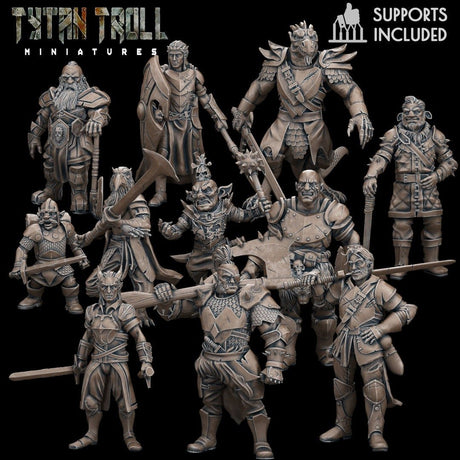 Male Heros of the Races Miniature | Full Set All Models - Tabletop RPG & D&D miniature. Perfect for wargaming & collectors