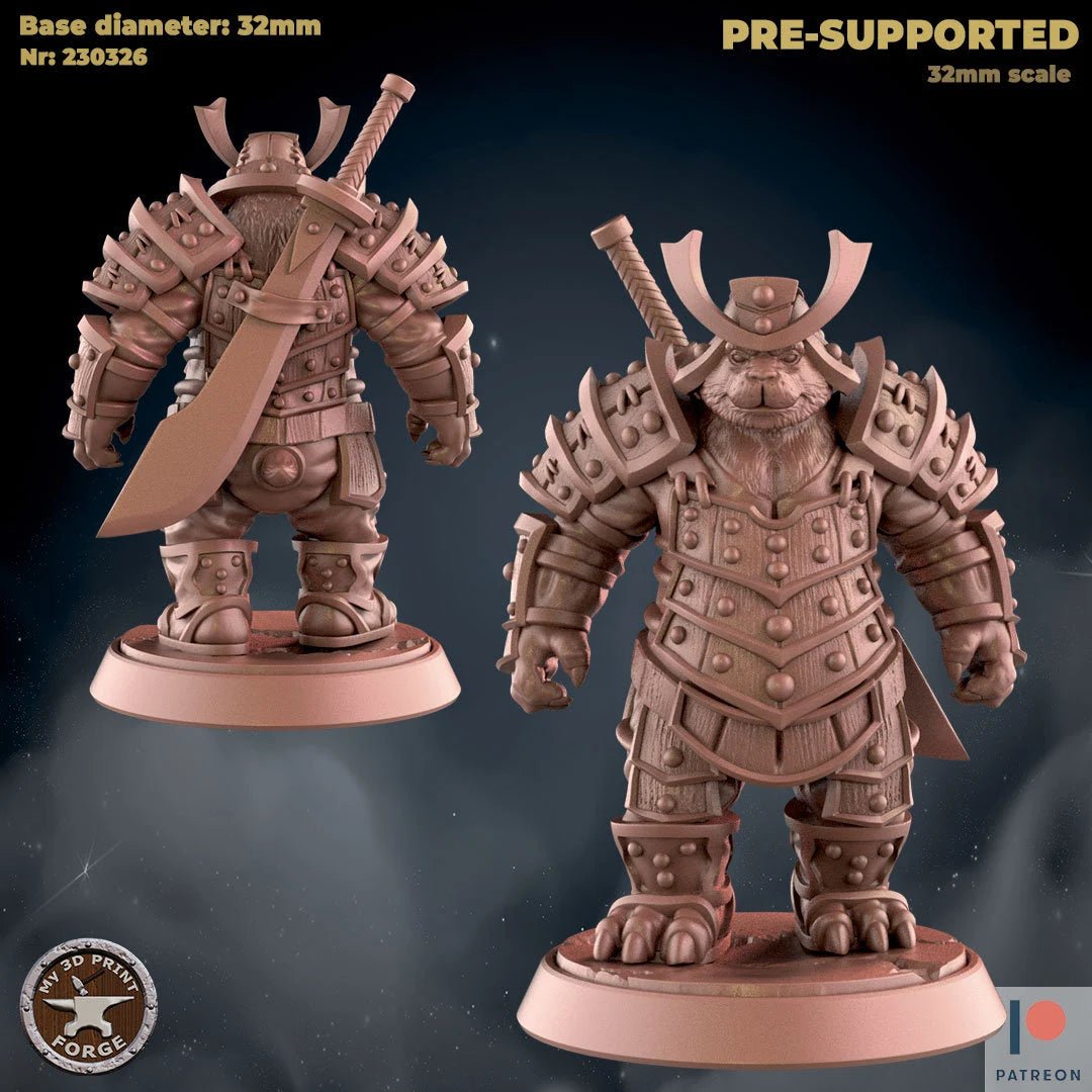 Male Panda Folk Royal Warrior Miniature | A - Tabletop RPG & D&D miniature. Perfect for wargaming & collectors