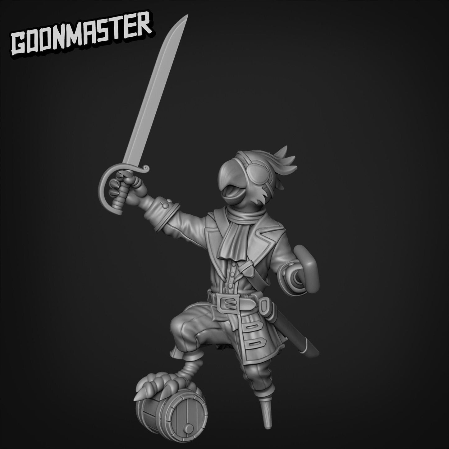 Male Parrot Folk Pirate Miniature - A - 28mm